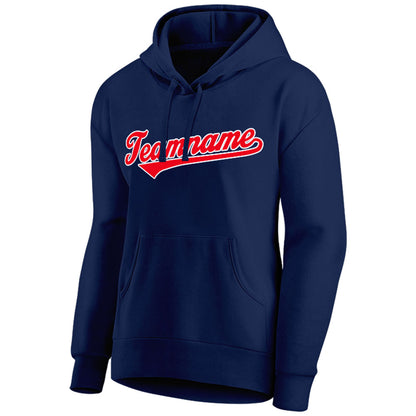 custom authentic pullover sweatshirt hoodie navy-red-white