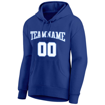 custom authentic pullover sweatshirt hoodie royal-white-light blue
