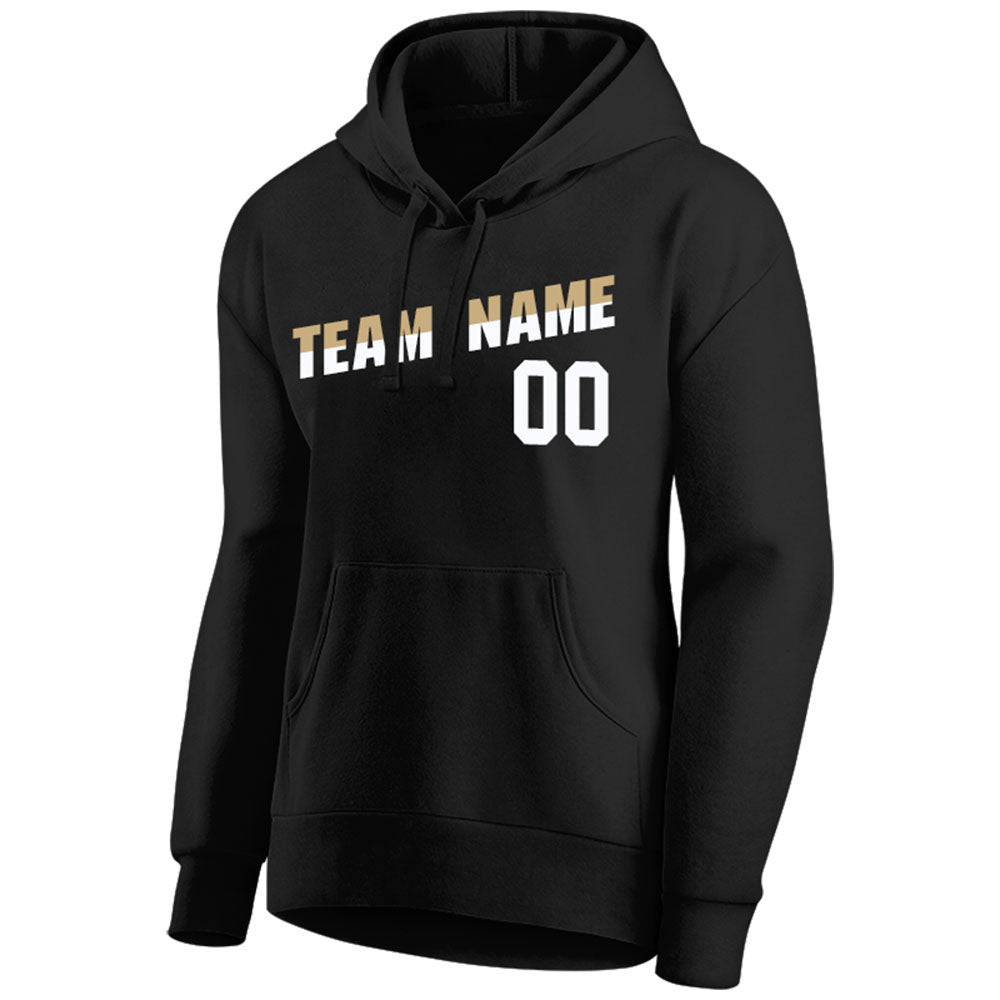 custom authentic pullover sweatshirt hoodie black-gold-white