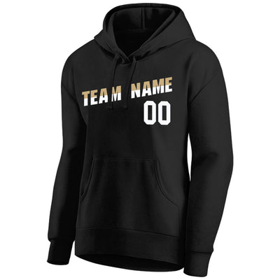 custom authentic pullover sweatshirt hoodie black-gold-white