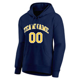 custom authentic pullover sweatshirt hoodie navy-yellow-white