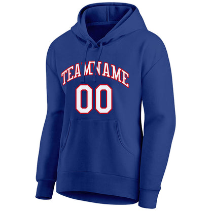 custom authentic pullover sweatshirt hoodie royal-white-red