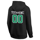 custom authentic pullover sweatshirt hoodie black-kelly green-white