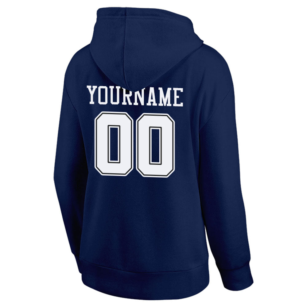 custom authentic pullover sweatshirt hoodie navy-white
