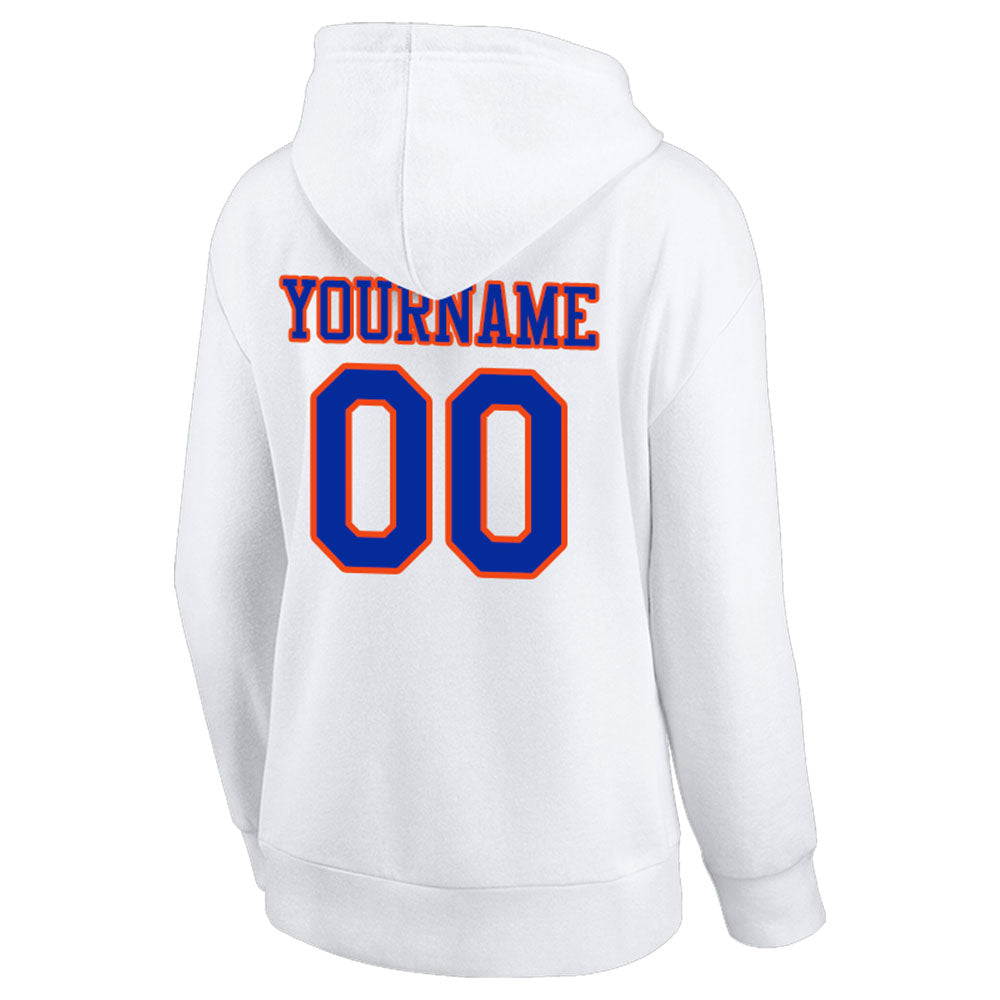 custom authentic pullover sweatshirt hoodie white-vlue-orange