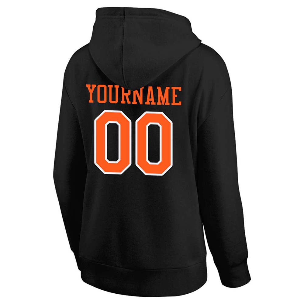 custom authentic pullover sweatshirt hoodie black-orange-white