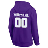 custom authentic pullover sweatshirt hoodie purple-white-gray