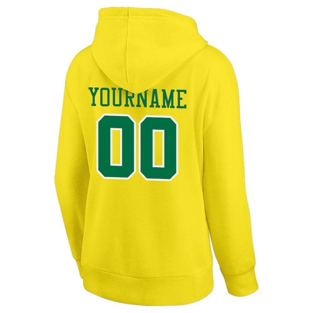 custom authentic pullover sweatshirt hoodie yellow-green-white
