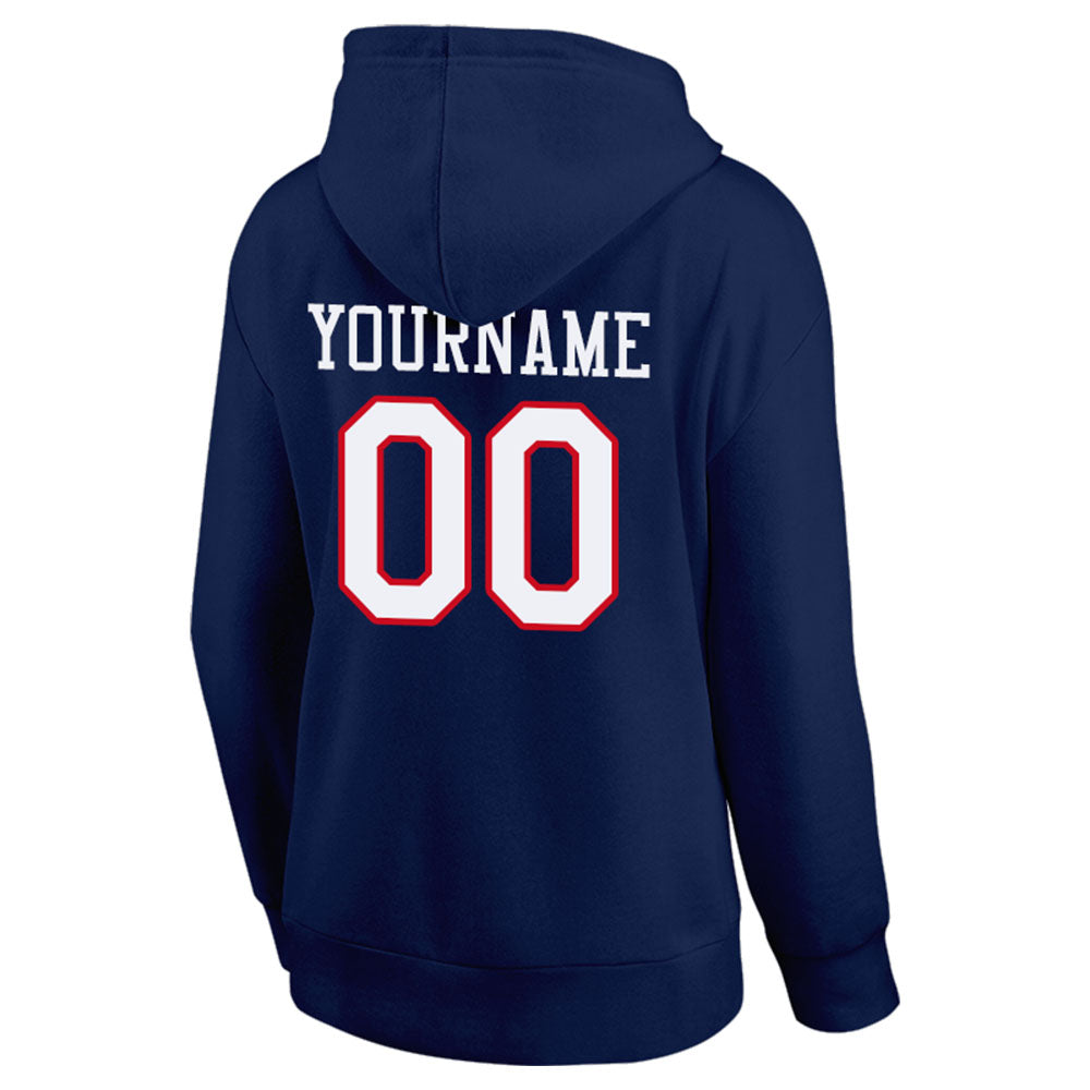 custom authentic pullover sweatshirt hoodie navy-red-white