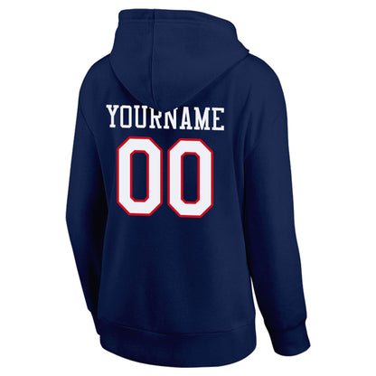 custom authentic pullover sweatshirt hoodie navy-red-white