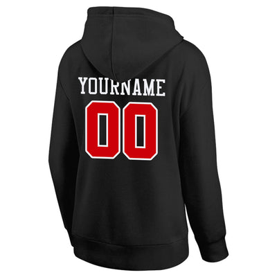 custom authentic pullover sweatshirt hoodie black-red-white