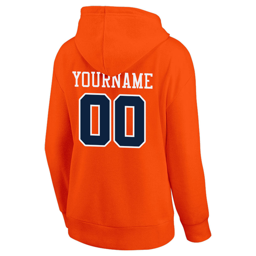 custom authentic pullover sweatshirt hoodie orange-navy-white