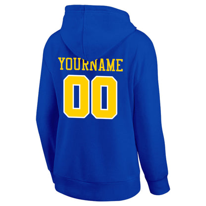 custom authentic pullover sweatshirt hoodie royal-yellow
