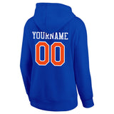 custom authentic pullover sweatshirt hoodie blue-orange-white