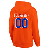 custom authentic pullover sweatshirt hoodie orange-blue-white