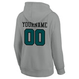 custom authentic pullover sweatshirt hoodie gray-green-black