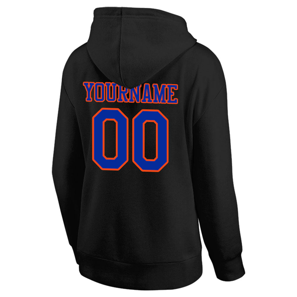 custom authentic pullover sweatshirt hoodie black-blue-orange