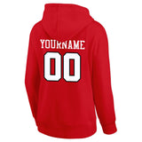 custom authentic pullover sweatshirt hoodie red-white-black