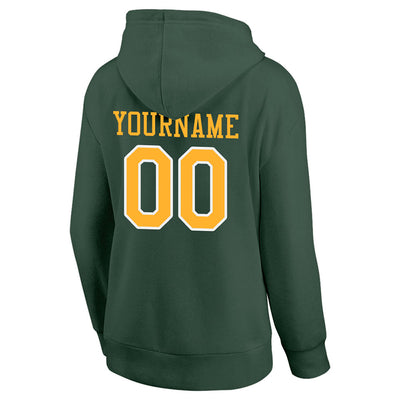 custom authentic pullover sweatshirt hoodie green-yellow-white