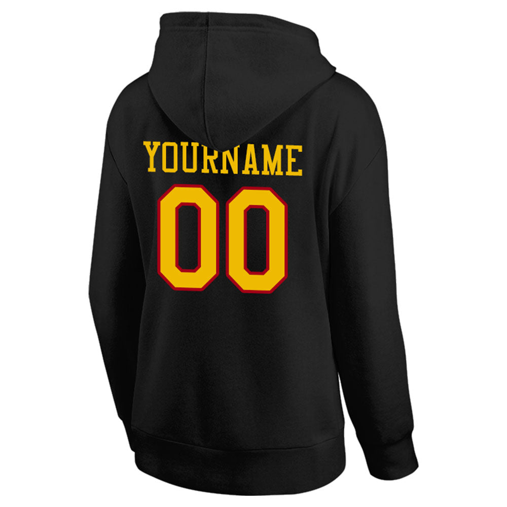 custom authentic pullover sweatshirt hoodie black-yellow-red