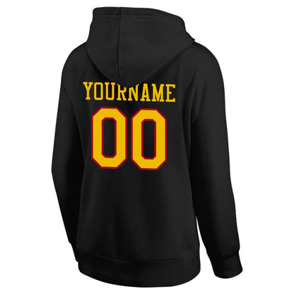 custom authentic pullover sweatshirt hoodie black-yellow-red