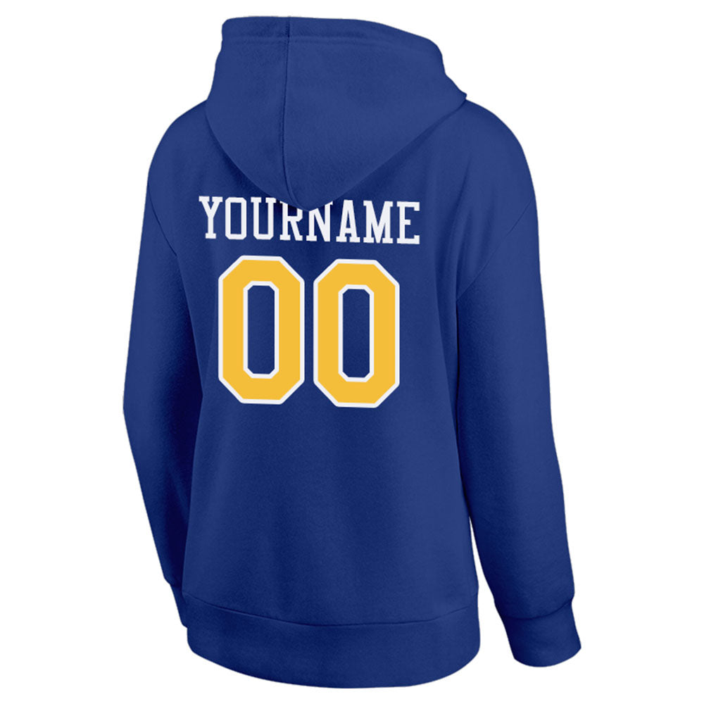 custom authentic pullover sweatshirt hoodie royal-yellow-white