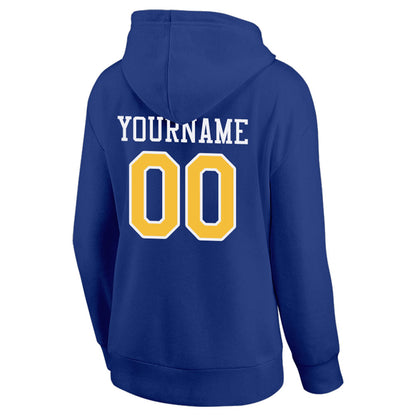 custom authentic pullover sweatshirt hoodie royal-yellow-white