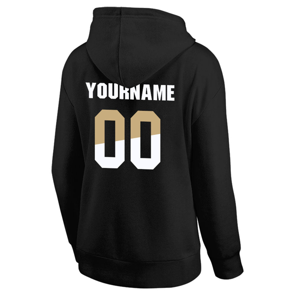 custom authentic pullover sweatshirt hoodie black-gold-white