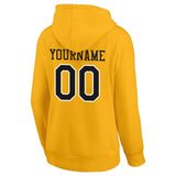 custom authentic pullover sweatshirt hoodie yellow-black-white