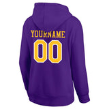 custom authentic pullover sweatshirt hoodie purple-yellow-white