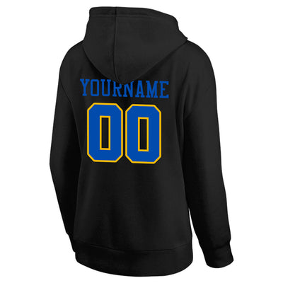 custom authentic pullover sweatshirt hoodie black-blue-yellow