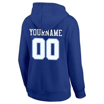 custom authentic pullover sweatshirt hoodie royal-white-light blue