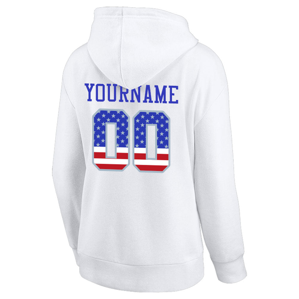 custom authentic pullover sweatshirt hoodie white-royal-red