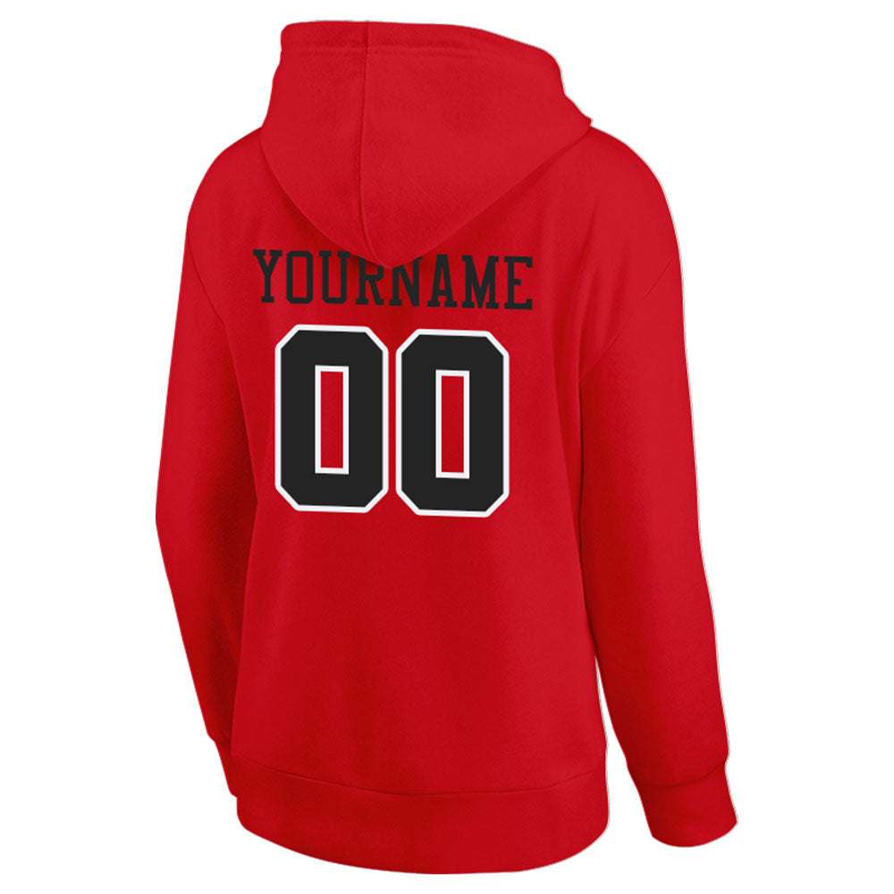 custom authentic pullover sweatshirt hoodie red-black-white