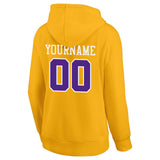 custom authentic pullover sweatshirt hoodie yellow-purple-white