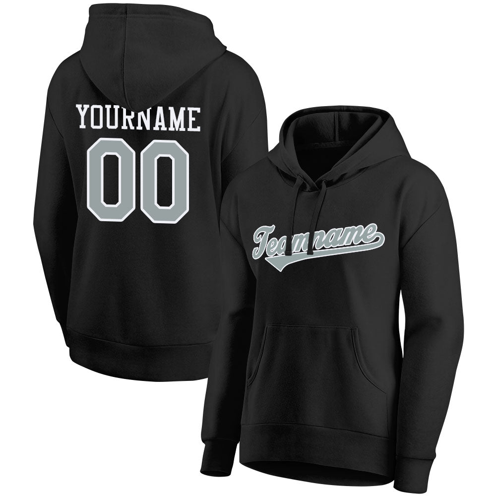 custom authentic pullover sweatshirt hoodie black-gray-white