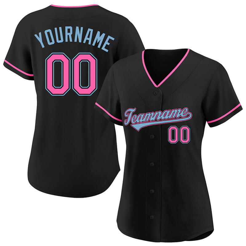 Custom Pink White-Powder Blue Mesh Authentic Football Jersey