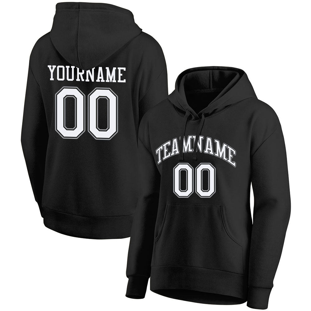 custom authentic pullover sweatshirt hoodie black-white-gray