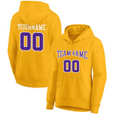 custom authentic pullover sweatshirt hoodie yellow-purple-white