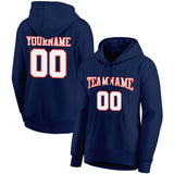 custom authentic pullover sweatshirt hoodie navy-white-orange