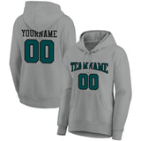 custom authentic pullover sweatshirt hoodie gray-green-black