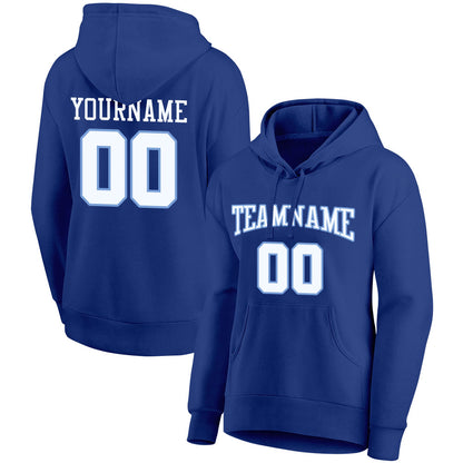 custom authentic pullover sweatshirt hoodie royal-white-light blue