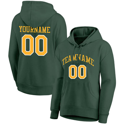 custom authentic pullover sweatshirt hoodie green-yellow-white