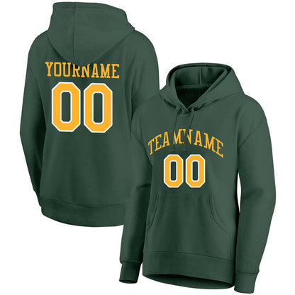 custom authentic pullover sweatshirt hoodie green-yellow-white