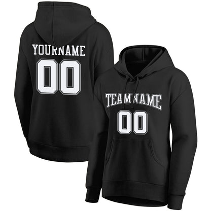 custom authentic pullover sweatshirt hoodie black-white-gray