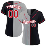 custom authentic baseball jersey cream-royal-red mesh