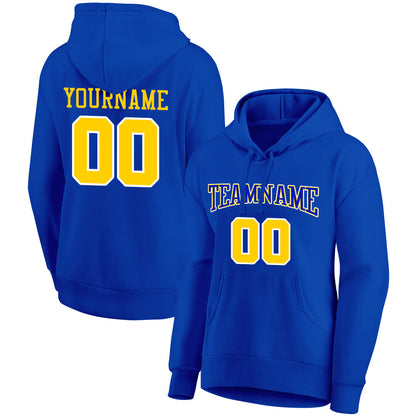 custom authentic pullover sweatshirt hoodie royal-yellow