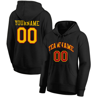 custom authentic pullover sweatshirt hoodie black-yellow-red