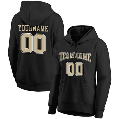 custom authentic pullover sweatshirt hoodie black-gold-white
