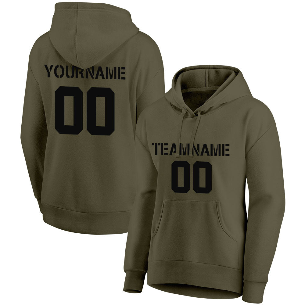 custom authentic pullover sweatshirt hoodie olive-black